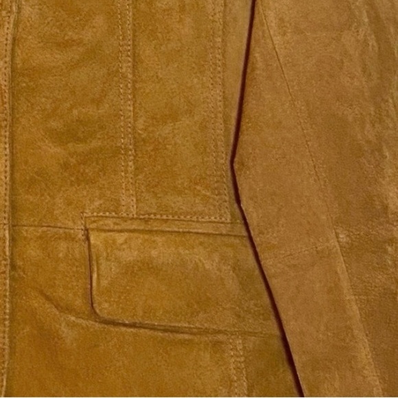 Vintage Covington Cognac Brown Suede Leather Preppy Jacket Blazer Size 10 - Picture 10 of 12